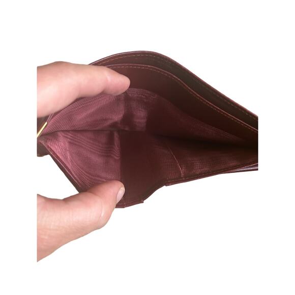 Authentic Vintage CARTIER Burgundy Leather Bifold Mens Wallet W/COA and Box - Picture 13 of 16